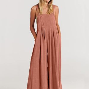 🔥Women's Sleeveless Wide Leg Jumpsuit with Pockets❤️